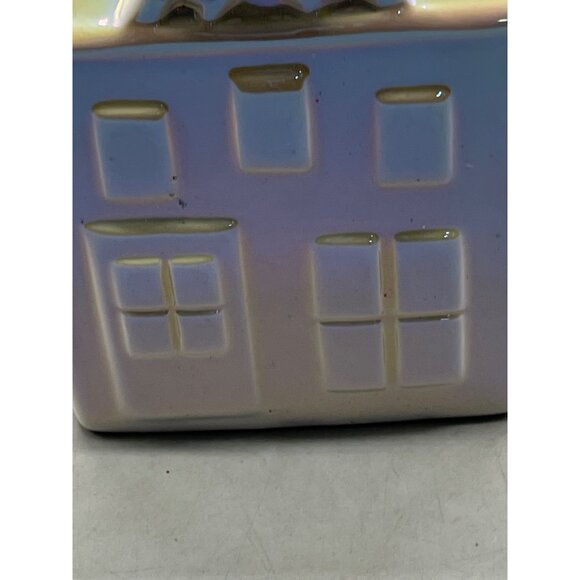 iridescent Christmas house bow village decoration 4x3x5.5" READ - Picture 2 of 8